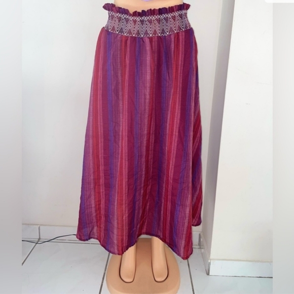 Flint & Moss Dresses & Skirts - NWT Maxi Skirt Colorfull Woven fringe Boho Size L